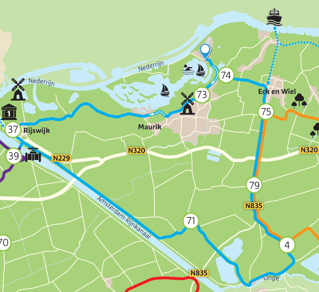 fietsroute Water Rijk Maurik