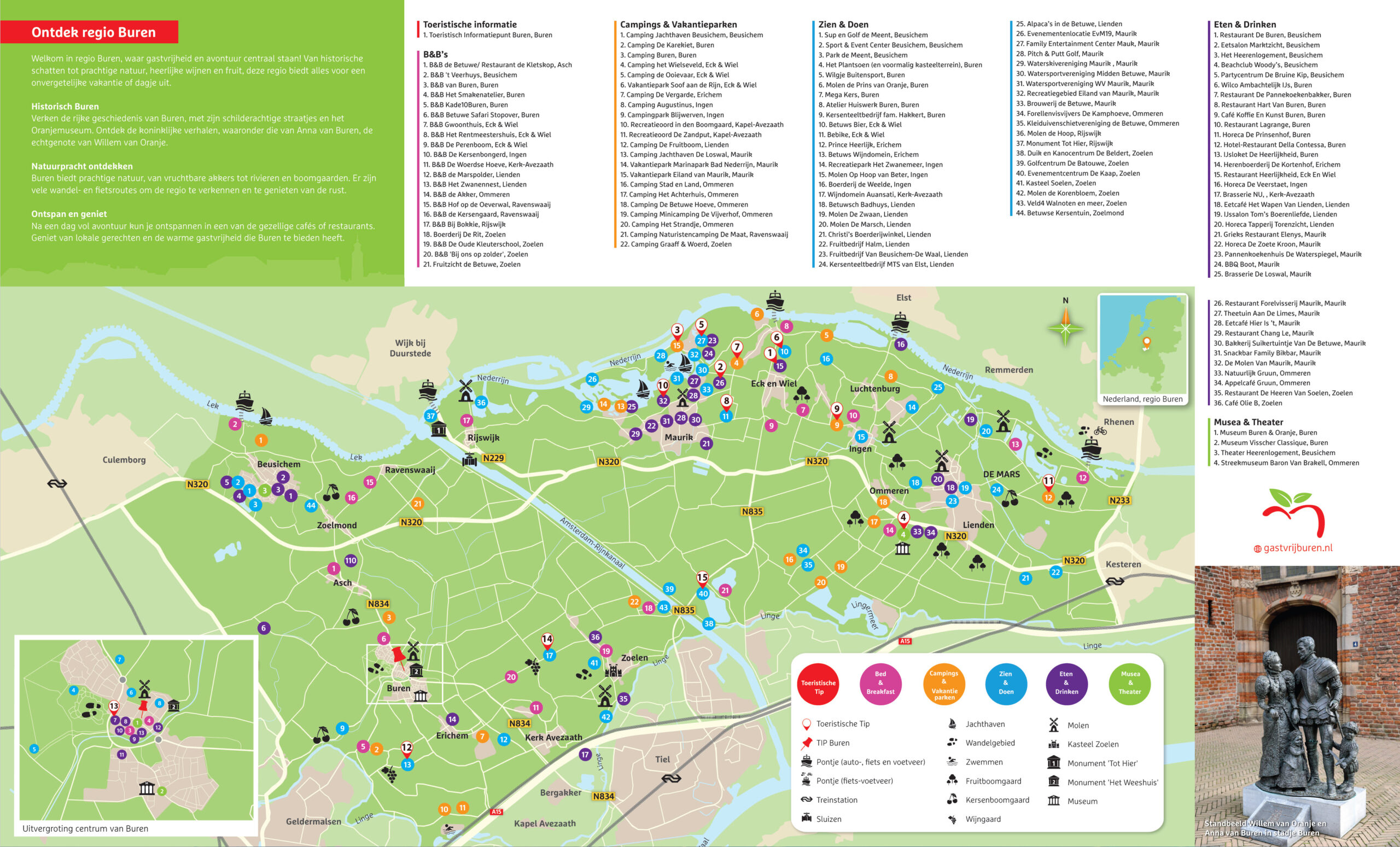 plattegrond regio buren bezoekersgids